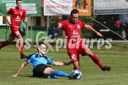 Fussball. Unterliga Ost. Gallizien gegen Grafenstein. Christian Markoutz  (Gallizien),  Fabian Strasser (Grafenstein). Gallizien, 20.9.2020.
Foto: Kuess
---
pressefotos, pressefotografie, kuess, qs, qspictures, sport, bild, bilder, bilddatenbank