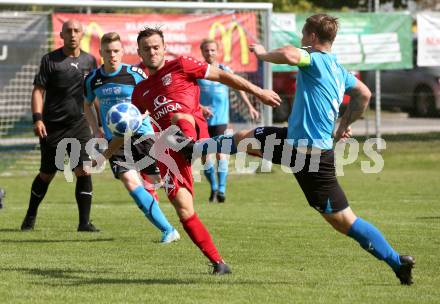 Fussball. Unterliga Ost. Gallizien gegen Grafenstein. Raphael Markoutz  (Gallizien), Fabian Strasser (Grafenstein). Gallizien, 20.9.2020.
Foto: Kuess
---
pressefotos, pressefotografie, kuess, qs, qspictures, sport, bild, bilder, bilddatenbank