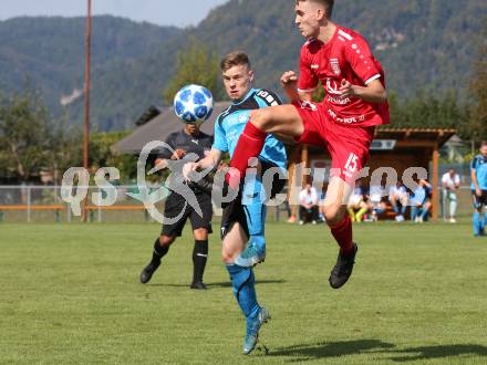 Fussball. Unterliga Ost. Gallizien gegen Grafenstein.  Florian Verdel (Gallizien),  Maximilian Pichler (Grafenstein). Gallizien, 20.9.2020.
Foto: Kuess
---
pressefotos, pressefotografie, kuess, qs, qspictures, sport, bild, bilder, bilddatenbank