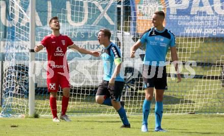 Fussball. Unterliga Ost. Gallizien gegen Grafenstein. Torjubel Raphael Markoutz,  Tadej Tadic (Gallizien). Gallizien, 20.9.2020.
Foto: Kuess
---
pressefotos, pressefotografie, kuess, qs, qspictures, sport, bild, bilder, bilddatenbank