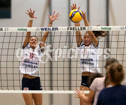Volleyball Frauen. ATSC Kelag Wildcats. Testspiel.  Chara Papadopoulou,  Linda Striek. Klagenfurt, am 22.9.2020.
Foto: Kuess
---
pressefotos, pressefotografie, kuess, qs, qspictures, sport, bild, bilder, bilddatenbank