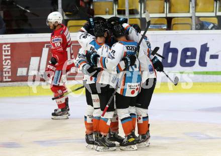 EBEL. Eishockey Bundesliga. KAC gegen	EHC Linz. Torjubel (Linz). Klagenfurt, am 25.9.2020.
Foto: Kuess
www.qspictures.net

---
pressefotos, pressefotografie, kuess, qs, qspictures, sport, bild, bilder, bilddatenbank