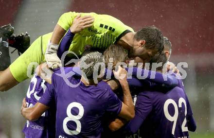 Fussball 2. Liga. SK Austria Klagenfurt gegen Young Violets Austria Wien.  Torjubel (Klagenfurt). Klagenfurt, am 25.9.2020.
Foto: Kuess
www.qspictures.net
---
pressefotos, pressefotografie, kuess, qs, qspictures, sport, bild, bilder, bilddatenbank