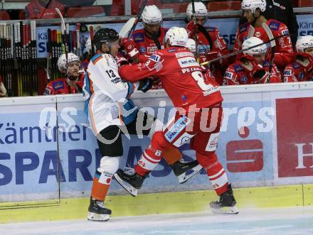 EBEL. Eishockey Bundesliga. KAC gegen	EHC Linz. Petersen Nicholas Eric (KAC), Kragl Gerd  (Linz). Klagenfurt, am 25.9.2020.
Foto: Kuess
www.qspictures.net

---
pressefotos, pressefotografie, kuess, qs, qspictures, sport, bild, bilder, bilddatenbank