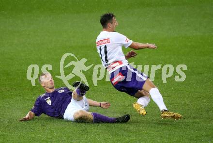 Fussball 2. Liga. SK Austria Klagenfurt gegen Young Violets Austria Wien.  Christopher CVetko, (Klagenfurt), Can Keles  (Wien). Klagenfurt, am 25.9.2020.
Foto: Kuess
www.qspictures.net
---
pressefotos, pressefotografie, kuess, qs, qspictures, sport, bild, bilder, bilddatenbank
