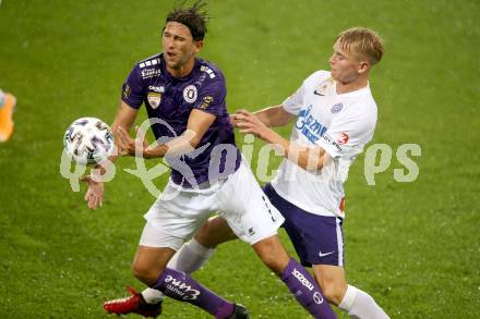 Fussball 2. Liga. SK Austria Klagenfurt gegen Young Violets Austria Wien.  Julian von Haacke, (Klagenfurt), Matthias Braunoeder  (Wien). Klagenfurt, am 25.9.2020.
Foto: Kuess
www.qspictures.net
---
pressefotos, pressefotografie, kuess, qs, qspictures, sport, bild, bilder, bilddatenbank