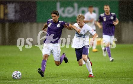 Fussball 2. Liga. SK Austria Klagenfurt gegen Young Violets Austria Wien.  Julian Von Haacke,  (Klagenfurt), Matthias Braunoeder (Wien). Klagenfurt, am 25.9.2020.
Foto: Kuess
www.qspictures.net
---
pressefotos, pressefotografie, kuess, qs, qspictures, sport, bild, bilder, bilddatenbank