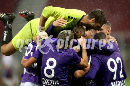 Fussball 2. Liga. SK Austria Klagenfurt gegen Young Violets Austria Wien.  Torjubel (Klagenfurt). Klagenfurt, am 25.9.2020.
Foto: Kuess
www.qspictures.net
---
pressefotos, pressefotografie, kuess, qs, qspictures, sport, bild, bilder, bilddatenbank
