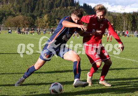 Fussball. Kaerntner Liga. Kraig gegen ATSV Wolfsberg.  Elias Nicolas Hant (Kraig),  Hubert Kothmaier (Wolfsberg). Kraig, 26.9.2020.
Foto: Kuess
---
pressefotos, pressefotografie, kuess, qs, qspictures, sport, bild, bilder, bilddatenbank