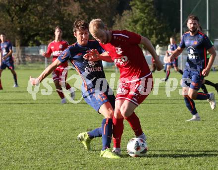 Fussball. Kaerntner Liga. Kraig gegen ATSV Wolfsberg. Alexander Gerhard Krappinger (Kraig), Marco Michael Penz (Wolfsberg). Kraig, 26.9.2020.
Foto: Kuess
---
pressefotos, pressefotografie, kuess, qs, qspictures, sport, bild, bilder, bilddatenbank