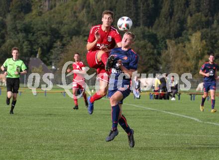 Fussball. Kaerntner Liga. Kraig gegen ATSV Wolfsberg.   Lukas Paul Hoefferer (Kraig),   Thomas Heine (Wolfsberg). Kraig, 26.9.2020.
Foto: Kuess
---
pressefotos, pressefotografie, kuess, qs, qspictures, sport, bild, bilder, bilddatenbank