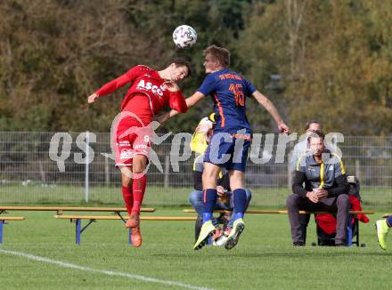 Fussball. Kaerntner Liga. Kraig gegen ATSV Wolfsberg. Luca Alexander Pollanz  (Kraig), Bastian Rupp  (Wolfsberg). Kraig, 26.9.2020.
Foto: Kuess
---
pressefotos, pressefotografie, kuess, qs, qspictures, sport, bild, bilder, bilddatenbank