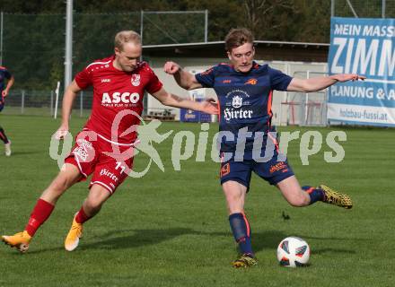 Fussball. Kaerntner Liga. Kraig gegen ATSV Wolfsberg. Martin Franz Alexander Lamzari (Kraig), Marcel Maximilian Stoni (Wolfsberg). Kraig, 26.9.2020.
Foto: Kuess
---
pressefotos, pressefotografie, kuess, qs, qspictures, sport, bild, bilder, bilddatenbank