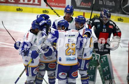EBEL. Eishockey Bundesliga. VSV gegen HC TWK Innsbruck.  Torjubel VSV. Villach, am 27.9.2020.
Foto: Kuess
www.qspictures.net
---
pressefotos, pressefotografie, kuess, qs, qspictures, sport, bild, bilder, bilddatenbank