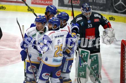 EBEL. Eishockey Bundesliga. VSV gegen HC TWK Innsbruck.  Torjubel VSV. Villach, am 27.9.2020.
Foto: Kuess
www.qspictures.net
---
pressefotos, pressefotografie, kuess, qs, qspictures, sport, bild, bilder, bilddatenbank
