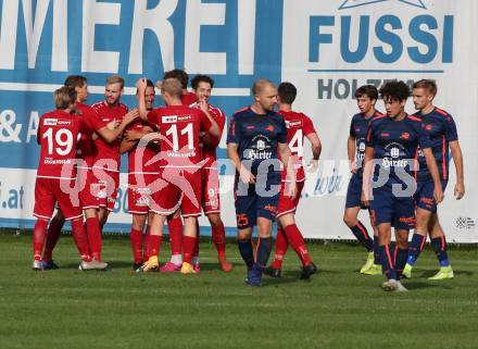 Fussball. Kaerntner Liga. Kraig gegen ATSV Wolfsberg. Torjubel Patrick Pfennich (Wolfsberg). Kraig, 26.9.2020.
Foto: Kuess
---
pressefotos, pressefotografie, kuess, qs, qspictures, sport, bild, bilder, bilddatenbank