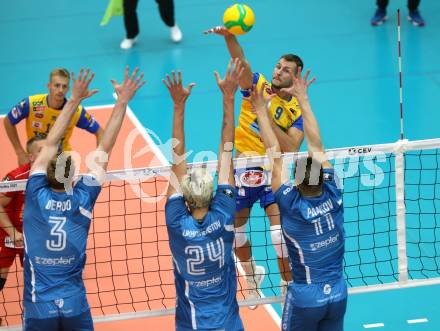Volleyball. CEV Champions League Volley 2021 - Men First Round. SK Zadruga Aich/Dob gegen Dinamo Moscow.  Konrad Dariusz Formela (Aich/Dob). Bleiburg, am 29.9.2020.
Foto: Kuess
www.qspictures.net
---
pressefotos, pressefotografie, kuess, qs, qspictures, sport, bild, bilder, bilddatenbank
