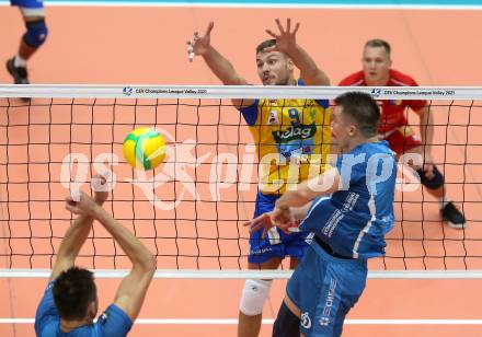 Volleyball. CEV Champions League Volley 2021 - Men First Round. SK Zadruga Aich/Dob gegen Dinamo Moscow.  Konrad Dariusz Formela (Aich/Dob). Bleiburg, am 29.9.2020.
Foto: Kuess
www.qspictures.net
---
pressefotos, pressefotografie, kuess, qs, qspictures, sport, bild, bilder, bilddatenbank