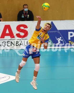 Volleyball. CEV Champions League Volley 2021 - Men First Round. SK Zadruga Aich/Dob gegen Dinamo Moscow. Konrad Dariusz Formela  (Aich/Dob). Bleiburg, am 29.9.2020.
Foto: Kuess
www.qspictures.net
---
pressefotos, pressefotografie, kuess, qs, qspictures, sport, bild, bilder, bilddatenbank