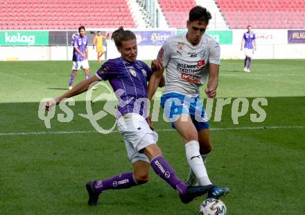 Fussball 2. Liga. SK Austria Klagenfurt gegen FAC Wien. Patrick Greil, (Klagenfurt), Tin Plavotic (Wien). Klagenfurt, am 4.10.2020.
Foto: Kuess
www.qspictures.net
---
pressefotos, pressefotografie, kuess, qs, qspictures, sport, bild, bilder, bilddatenbank