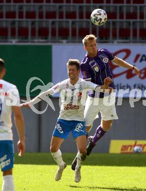 Fussball 2. Liga. SK Austria Klagenfurt gegen FAC Wien. Christopher Cvetko, (Klagenfurt), Nils Zatl (Wien). Klagenfurt, am 4.10.2020.
Foto: Kuess
www.qspictures.net
---
pressefotos, pressefotografie, kuess, qs, qspictures, sport, bild, bilder, bilddatenbank