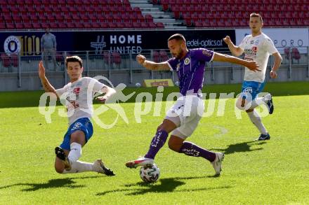Fussball 2. Liga. SK Austria Klagenfurt gegen FAC Wien. Markus Pink, (Klagenfurt), Bojan Lugonja (Wien). Klagenfurt, am 4.10.2020.
Foto: Kuess
www.qspictures.net
---
pressefotos, pressefotografie, kuess, qs, qspictures, sport, bild, bilder, bilddatenbank