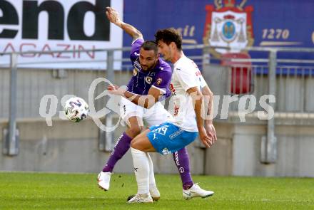 Fussball 2. Liga. SK Austria Klagenfurt gegen FAC Wien. Markus Pink, (Klagenfurt), Bojan Lugonja (Wien). Klagenfurt, am 4.10.2020.
Foto: Kuess
www.qspictures.net
---
pressefotos, pressefotografie, kuess, qs, qspictures, sport, bild, bilder, bilddatenbank