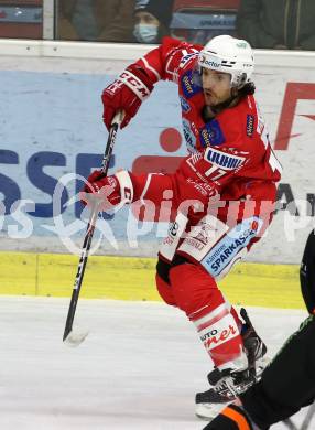 EBEL. Eishockey Bundesliga. KAC gegen	Moser Medical Graz99ers. Manuel Ganahl (KAC). Klagenfurt, am 4.10.2020.
Foto: Kuess
www.qspictures.net

---
pressefotos, pressefotografie, kuess, qs, qspictures, sport, bild, bilder, bilddatenbank