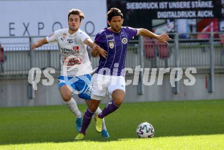 Fussball 2. Liga. SK Austria Klagenfurt gegen FAC Wien. Julian von Haacke, (Klagenfurt), Lukas Skrivanek (Wien). Klagenfurt, am 4.10.2020.
Foto: Kuess
www.qspictures.net
---
pressefotos, pressefotografie, kuess, qs, qspictures, sport, bild, bilder, bilddatenbank
