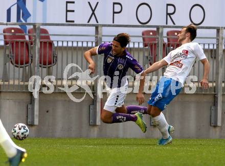 Fussball 2. Liga. SK Austria Klagenfurt gegen FAC Wien. Julian von Haacke, (Klagenfurt), Lukas Skrivanek (Wien). Klagenfurt, am 4.10.2020.
Foto: Kuess
www.qspictures.net
---
pressefotos, pressefotografie, kuess, qs, qspictures, sport, bild, bilder, bilddatenbank