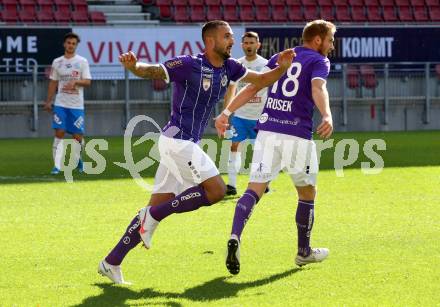 Fussball 2. Liga. SK Austria Klagenfurt gegen FAC Wien. Torjubel Markus Pink (Klagenfurt). Klagenfurt, am 4.10.2020.
Foto: Kuess
www.qspictures.net
---
pressefotos, pressefotografie, kuess, qs, qspictures, sport, bild, bilder, bilddatenbank
