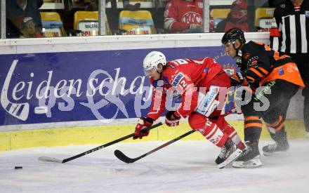 EBEL. Eishockey Bundesliga. KAC gegen	Moser Medical Graz99ers.  David Maier,  (KAC), Samuel Hunter Fejes (Graz). Klagenfurt, am 4.10.2020.
Foto: Kuess
www.qspictures.net

---
pressefotos, pressefotografie, kuess, qs, qspictures, sport, bild, bilder, bilddatenbank