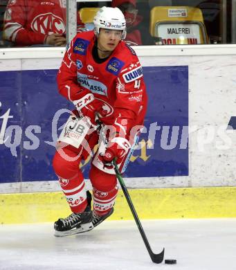 EBEL. Eishockey Bundesliga. KAC gegen	Moser Medical Graz99ers. Kele Steffler (KAC). Klagenfurt, am 4.10.2020.
Foto: Kuess
www.qspictures.net

---
pressefotos, pressefotografie, kuess, qs, qspictures, sport, bild, bilder, bilddatenbank