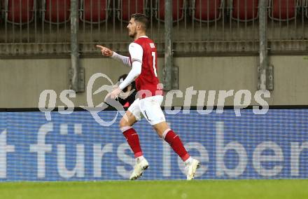 Fussball Laenderspiel. Oesterreich gegen Griechenland. Torjubel Adrian Grbic (Oesterreich). Klagenfurt Woerthersee Stadion, am 7.10.2020.
Foto: Kuess
www.qspictures.net
---
pressefotos, pressefotografie, kuess, qs, qspictures, sport, bild, bilder, bilddatenbank