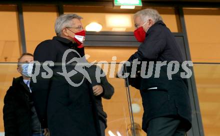 Fussball Laenderspiel. Oesterreich gegen Griechenland. Landeshauptmann Peter Kaiser, Praesident Leo Windtner. Klagenfurt Woerthersee Stadion, am 7.10.2020.
Foto: Kuess
www.qspictures.net
---
pressefotos, pressefotografie, kuess, qs, qspictures, sport, bild, bilder, bilddatenbank