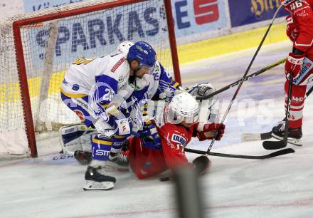 EBEL. Eisockey Bundesliga. KAC gegen	VSV.  Manuel Ganahl,  (KAC),  	Brunner Nico (VSV). Klagenfurt, am 9.10.2020.
Foto: Kuess
www.qspictures.net

---
pressefotos, pressefotografie, kuess, qs, qspictures, sport, bild, bilder, bilddatenbank
