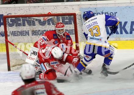 EBEL. Eishockey Bundesliga. KAC gegen	VSV. Dahm Sebastian, Steffler Kele (KAC), Collins Chris (VSV). Klagenfurt, am 9.10.2020.
Foto: Kuess
www.qspictures.net

---
pressefotos, pressefotografie, kuess, qs, qspictures, sport, bild, bilder, bilddatenbank