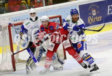 EBEL. Eishockey Bundesliga. KAC gegen	VSV. Petersen Nicholas Eric (KAC),  Fraser Jamie, Schmidt Alexander (VSV). Klagenfurt, am 9.10.2020.
Foto: Kuess
www.qspictures.net

---
pressefotos, pressefotografie, kuess, qs, qspictures, sport, bild, bilder, bilddatenbank