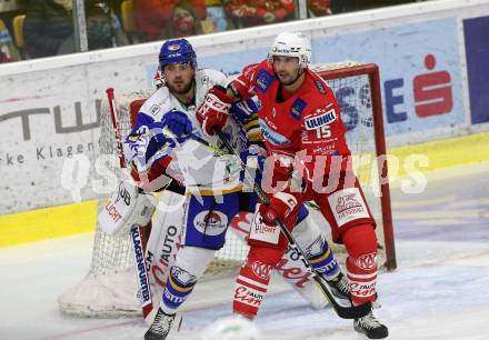 EBEL. Eishockey Bundesliga. KAC gegen	VSV.  Gregorc Blaz (KAC), 	Kornelli Julian (VSV). Klagenfurt, am 9.10.2020.
Foto: Kuess
www.qspictures.net

---
pressefotos, pressefotografie, kuess, qs, qspictures, sport, bild, bilder, bilddatenbank
