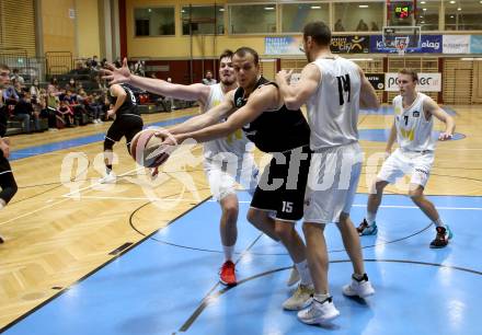 Basketball Zweite Liga 2020/2021. Grunddurchgang 3. Runde. Woerthersee Piraten gegen  RAIDERS Tirol. Christof Gspandl, Maximilian Kunovjanek (Piraten), Oliver Vujakovic (Tirol). Klagenfurt, am 10.10.2020.
Foto: Kuess
www.qspictures.net

---
pressefotos, pressefotografie, kuess, qs, qspictures, sport, bild, bilder, bilddatenbank