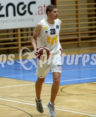 Basketball Zweite Liga 2020/2021. Grunddurchgang 3. Runde. Woerthersee Piraten gegen  RAIDERS Tirol.  Tevz Ruzic (Piraten). Klagenfurt, am 10.10.2020.
Foto: Kuess
www.qspictures.net

---
pressefotos, pressefotografie, kuess, qs, qspictures, sport, bild, bilder, bilddatenbank