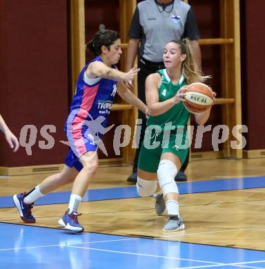 Basketball Damen Superliga 2020/2021. Grunddurchgang 2. Runde.  KOS Celovec Damen gegen UBSC-DBBC Graz. Tina More (KOS Celovec), Simone Kuzma (Graz). Klagenfurt, am 11.10.2020.
Foto: Kuess
www.qspictures.net

---
pressefotos, pressefotografie, kuess, qs, qspictures, sport, bild, bilder, bilddatenbank