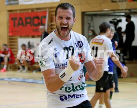 Handball. HLA. SC Kelag Ferlach gegen UHK Krems. Jubel Dean Pomorisac (Ferlach). Ferlach, am 9.10.2020.
Foto: Kuess
---
pressefotos, pressefotografie, kuess, qs, qspictures, sport, bild, bilder, bilddatenbank
