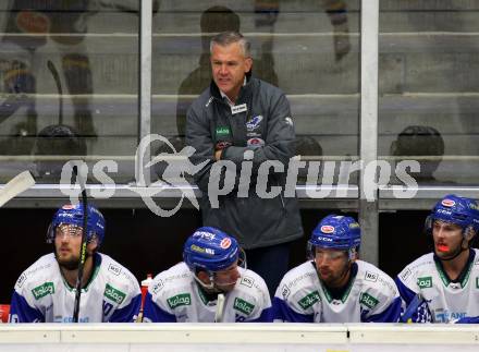 EBEL. Eishockey Bundesliga. VSV gegen Moser Medical Graz99ers.  Trainer Dan Ceman (VSV). Villach, am 11.10.2020.
Foto: Kuess
www.qspictures.net
---
pressefotos, pressefotografie, kuess, qs, qspictures, sport, bild, bilder, bilddatenbank