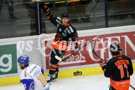 EBEL. Eishockey Bundesliga. VSV gegen Moser Medical Graz99ers. Torjubel Philipp Lindner  (Graz). Villach, am 11.10.2020.
Foto: Kuess
www.qspictures.net
---
pressefotos, pressefotografie, kuess, qs, qspictures, sport, bild, bilder, bilddatenbank