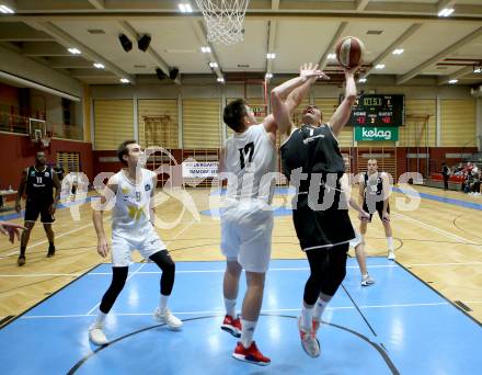 Basketball Zweite Liga 2020/2021. Grunddurchgang 3. Runde. Woerthersee Piraten gegen  RAIDERS Tirol. Christof Gspandl,  (Piraten), Rene Gradolnik (Tirol). Klagenfurt, am 10.10.2020.
Foto: Kuess
www.qspictures.net

---
pressefotos, pressefotografie, kuess, qs, qspictures, sport, bild, bilder, bilddatenbank