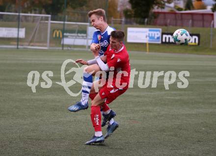 Fussball. 2. Klasse A. Spittal/Drau 1b gegen Ainet. Michael Oberwinkler  (Spittal), Marcel Josef Widner  (Ainet). Spittal, 10.10.2020.
Foto: Kuess
---
pressefotos, pressefotografie, kuess, qs, qspictures, sport, bild, bilder, bilddatenbank
