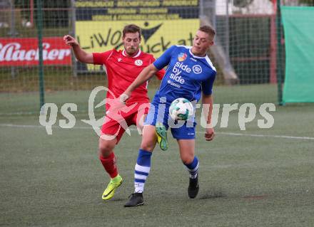 Fussball. 2. Klasse A. Spittal/Drau 1b gegen Ainet.  Emanuel Salcher (Spittal),  Sandro Patrick Putzhuber (Ainet). Spittal, 10.10.2020.
Foto: Kuess
---
pressefotos, pressefotografie, kuess, qs, qspictures, sport, bild, bilder, bilddatenbank