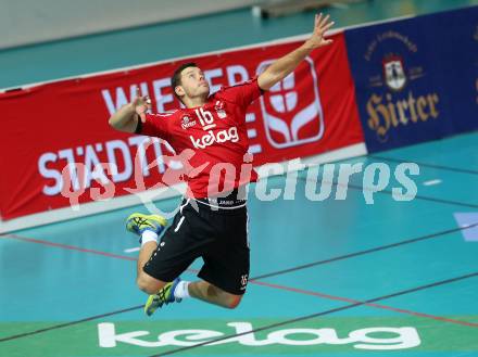Volleyball Bundesliga. Woerthersee Loewen gegen UVC Ried. FRUEHBAUER Simon (Woerthersee Loewen).  Klagenfurt, am 7.11.2020.
Foto: Kuess
---
pressefotos, pressefotografie, kuess, qs, qspictures, sport, bild, bilder, bilddatenbank