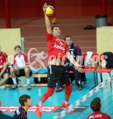 Volleyball Bundesliga. Woerthersee Loewen gegen UVC Ried. BALDAUF Simon (Woerthersee Loewen).  Klagenfurt, am 7.11.2020.
Foto: Kuess
---
pressefotos, pressefotografie, kuess, qs, qspictures, sport, bild, bilder, bilddatenbank